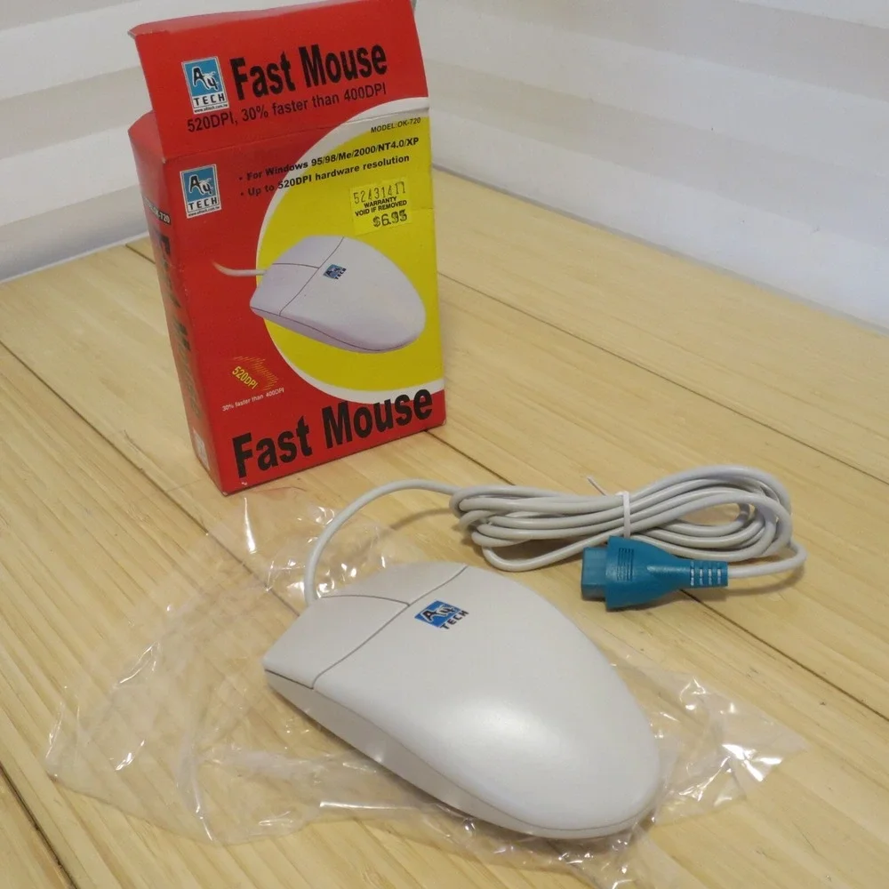 Vintage A4TECH OK-720 Serial Fast Ball Mouse Windows 95 98 Me 2000 XP